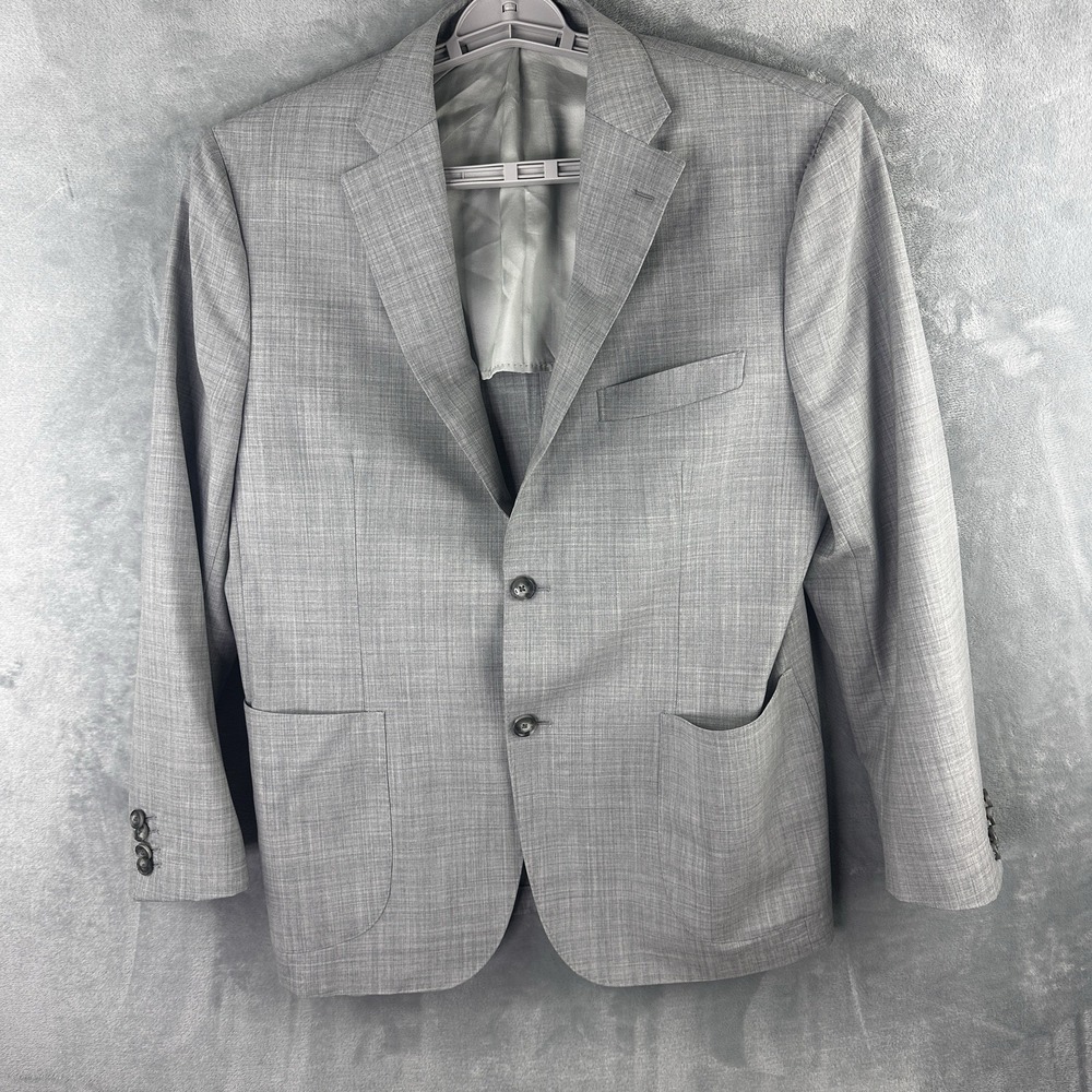 Suitsupply Blazer Havana Slim Mens 42 Gray VBC Super 120s Wool Patch Pocket